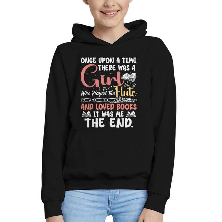 Flute Player Book Lover Flutist Marching Band Musician Flute Graphic Youth Hoodie