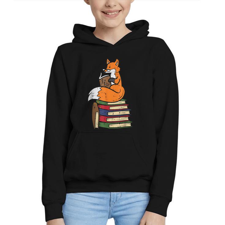 Fox Books Read Reading Librarian America Men Women Kids Graphic Youth Hoodie