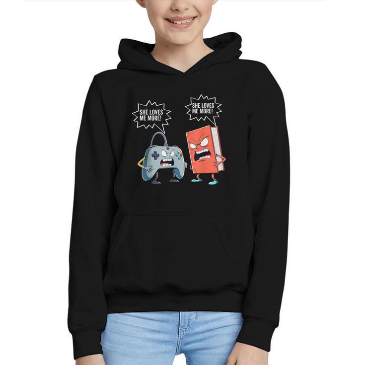 Gamer Book Lover Girl Women Bookworm Video Gaming Daughter Graphic Youth Hoodie