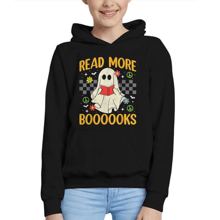 Ghost Reading Books Teacher Student Halloween Read More Book Graphic Youth Hoodie