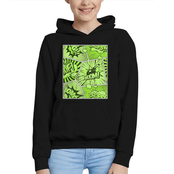 Green Comic Book Green Graphic Graphic Youth Hoodie
