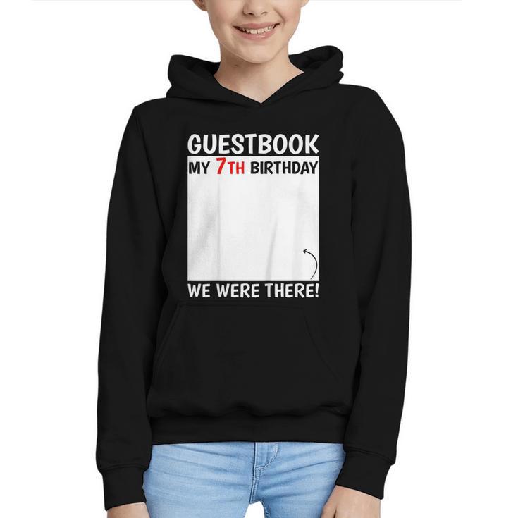 Guestbook 7th Birthday 7 Year Old Born 2018 Bday Graphic Youth Hoodie