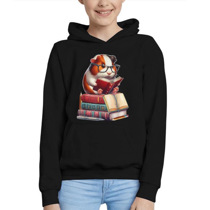 Guinea Pig Reading Books Matching Bookworm Readers Librarian Graphic Youth Hoodie