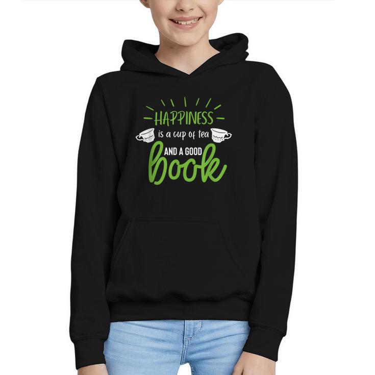 Happiness Is a Cup Of Tea And a Good Book Graphic Youth Hoodie