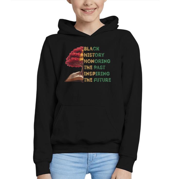 Honoring Past Inspiring Future History Month Tree Book Graphic Youth Hoodie