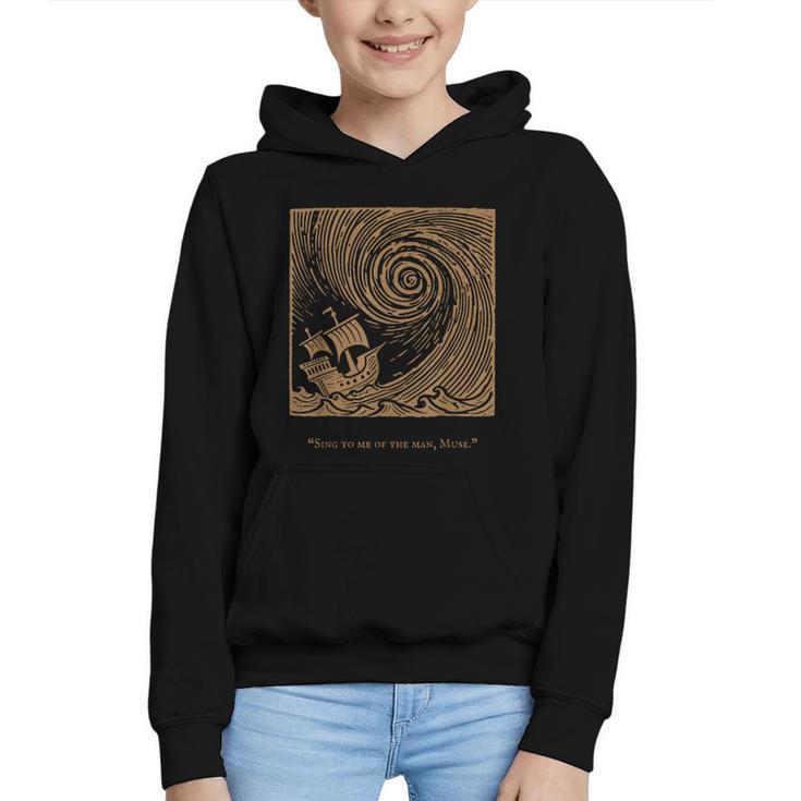 Iliad Odyssey Homer Ancient Greek History Book Odyssey Graphic Youth Hoodie