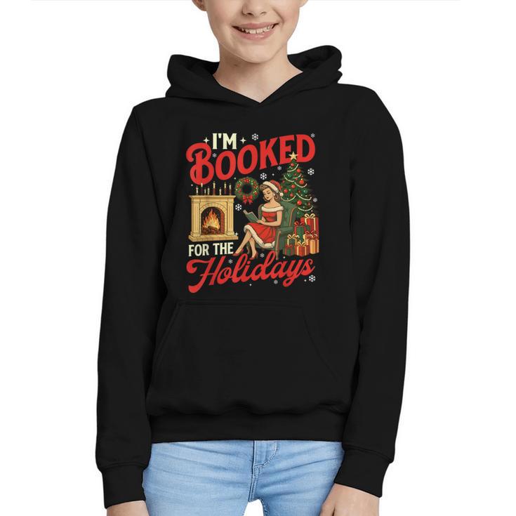 I'm Booked For The Holidays Christmas Reading Bookworm Xmas Graphic Youth Hoodie