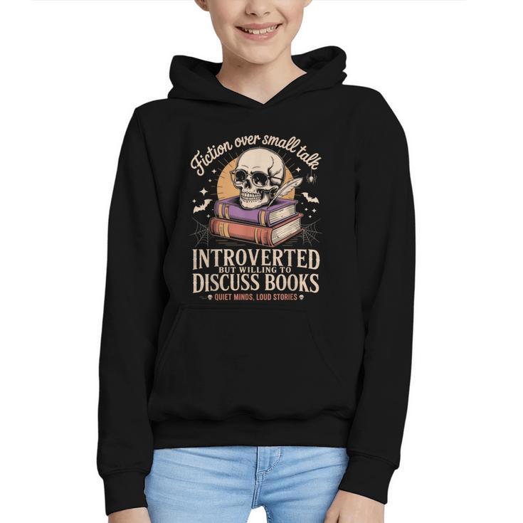 Introverted But Willing To Discuss Books Cozy Aesthetic Graphic Youth Hoodie