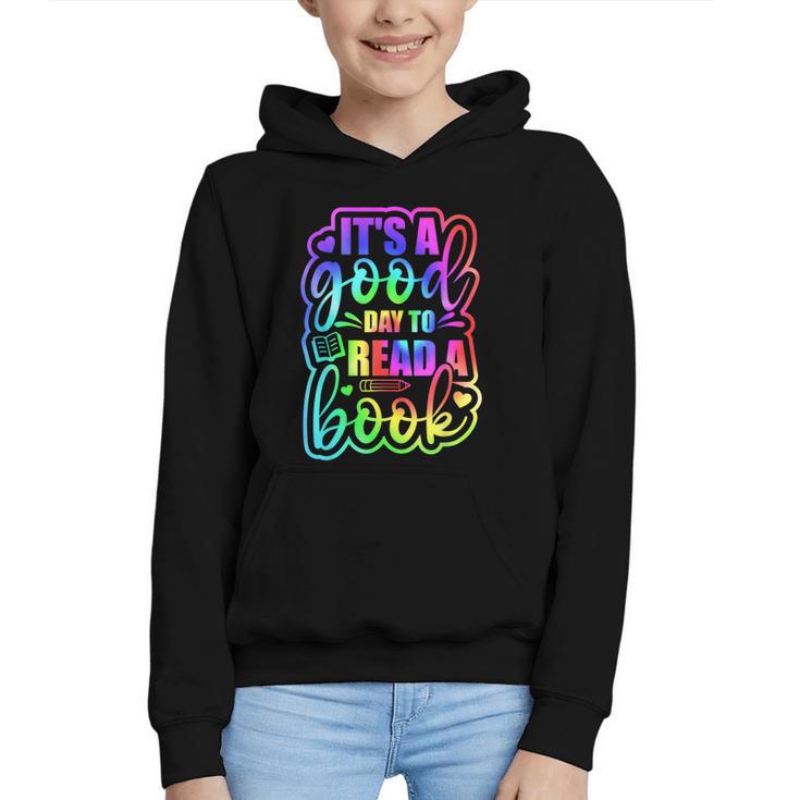 Its A Good Day To Read Book Kids Boys Girls Reading Graphic Graphic Youth Hoodie
