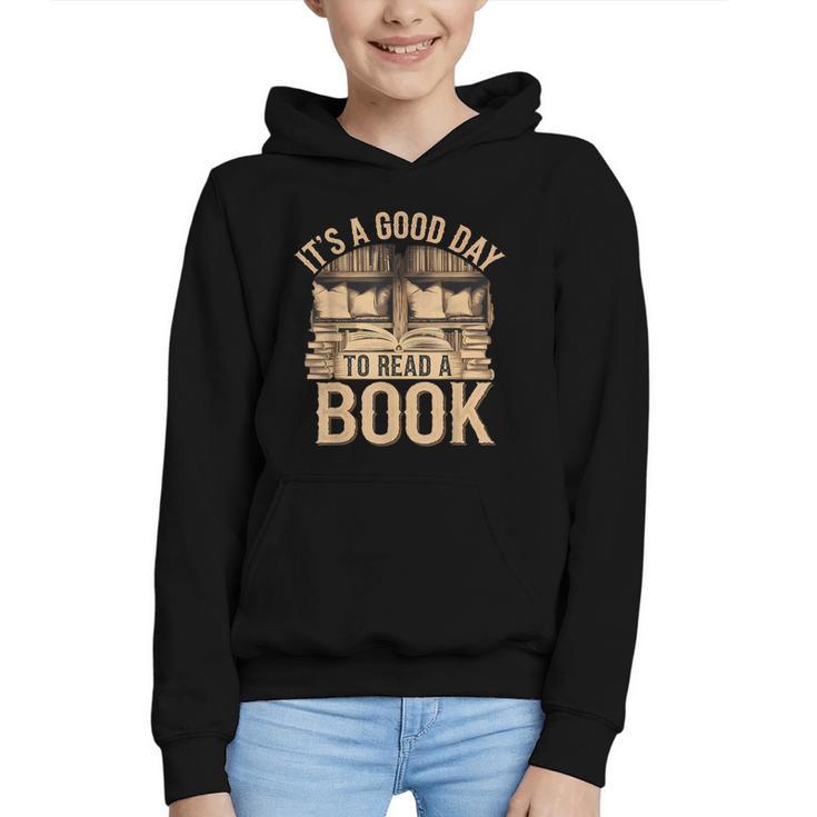 It’s a Good Day To Read a Book Lovers Library Reading Graphic Youth Hoodie