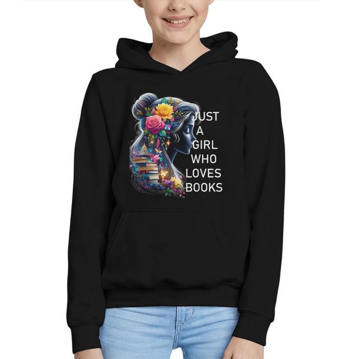 Just a Girl Who Loves Books Graphic Youth Hoodie
