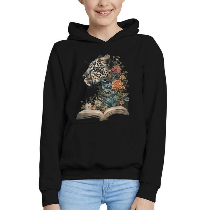 Leopard Book Flower Graphic Youth Hoodie