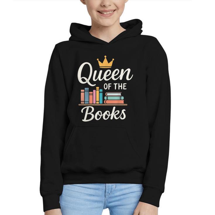 Librarian Queen Of The Books Book Reading Library Graphic Youth Hoodie