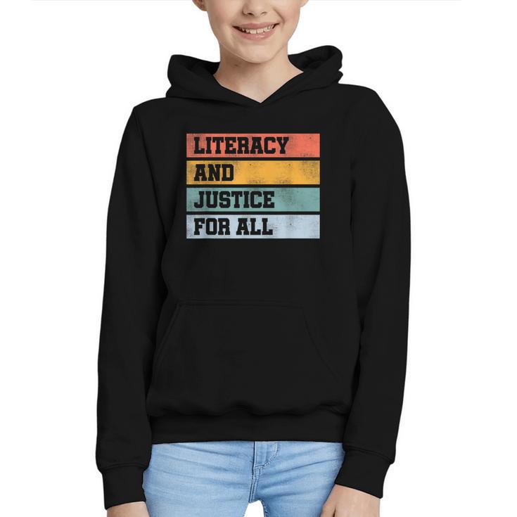 Literacy And Justice For All Stop Book Banning Banned Books Graphic Youth Hoodie