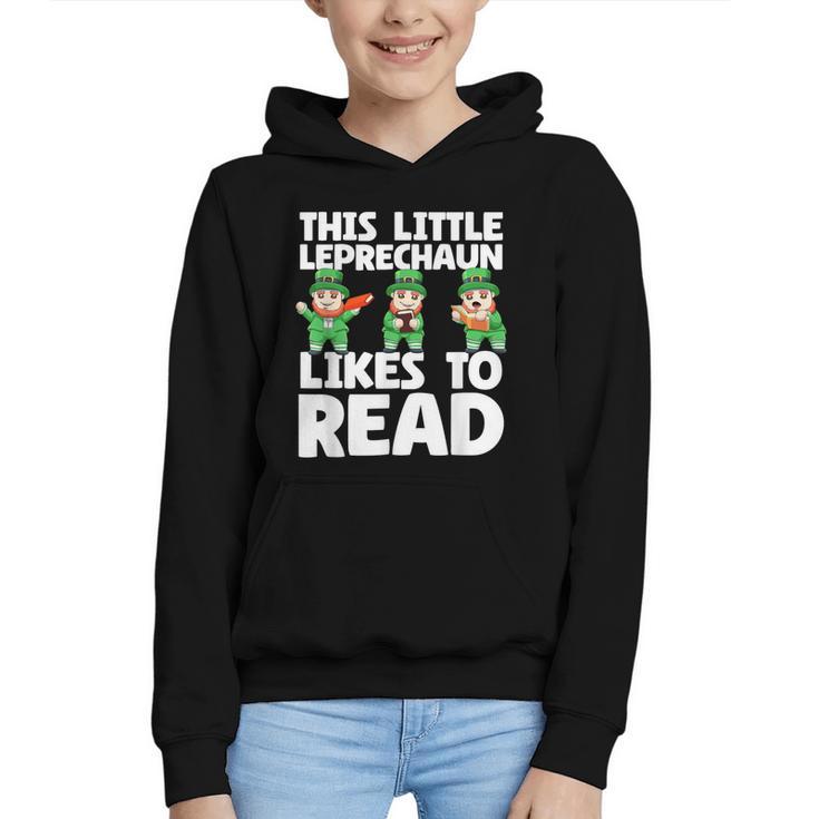 This Little Leprechaun Likes To Read St Patrick's Day Book Graphic Youth Hoodie