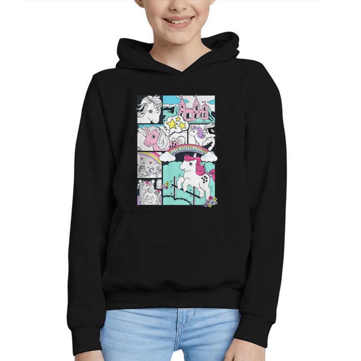 My Little Pony Classic Vintage Rainbow Castle Comic Book Graphic Youth Hoodie