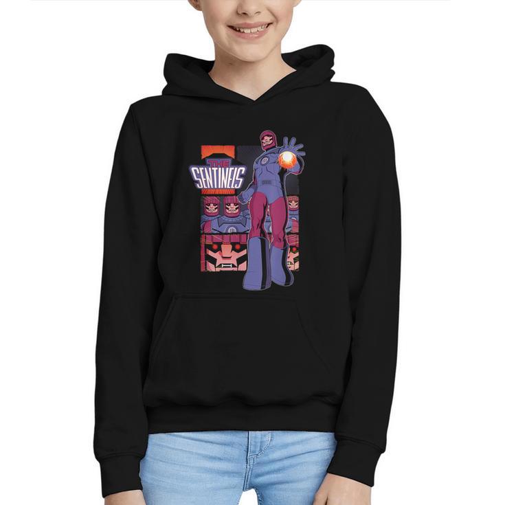 Marvel X-Men '97 Sentinels Vintage Classic Comic Book Panels Graphic Youth Hoodie