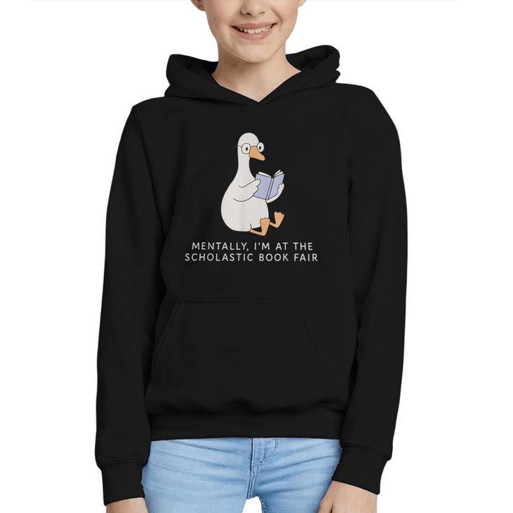 Mentally At The Scholastic Book Fair Retro Vintage Trendy Graphic Youth Hoodie
