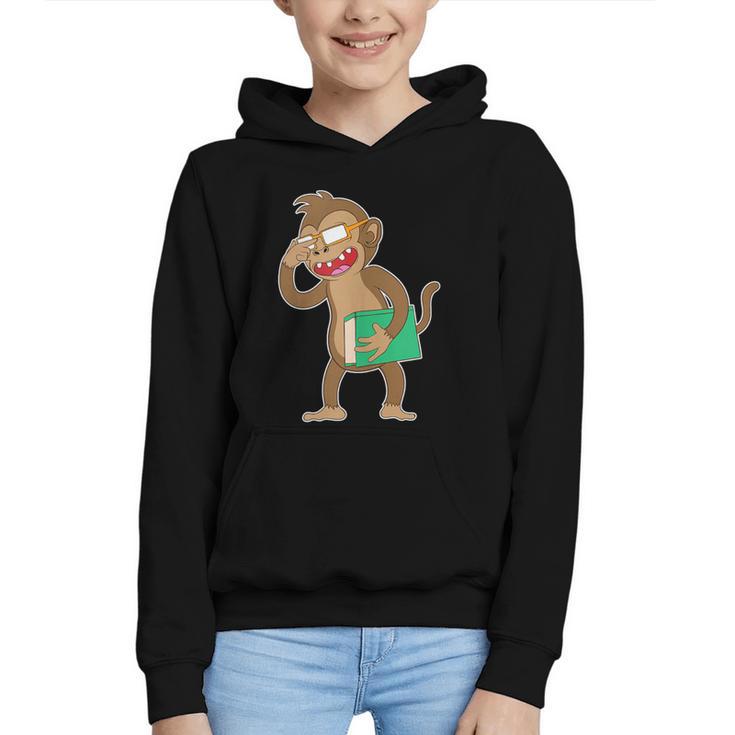 Monkey With a Book Graphic Youth Hoodie