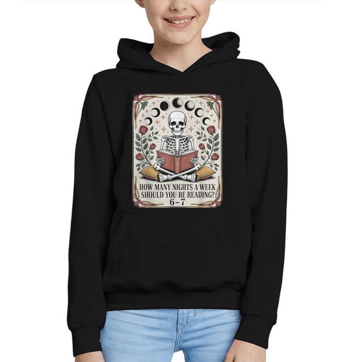 How Many Nights Reading Meme 6 7 Book Lover Graphic Youth Hoodie