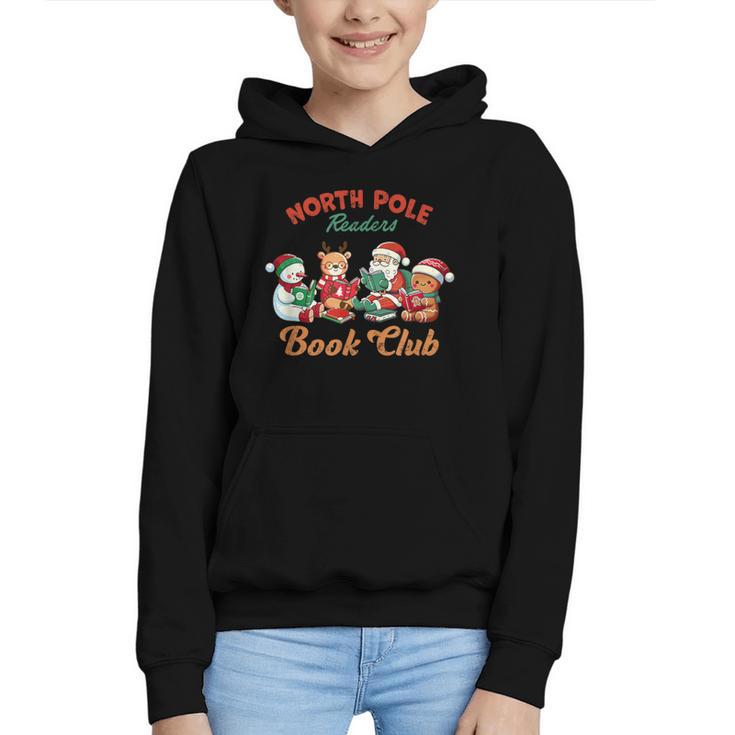 North Pole Readers Book Club Reading Book Christmas Graphic Youth Hoodie