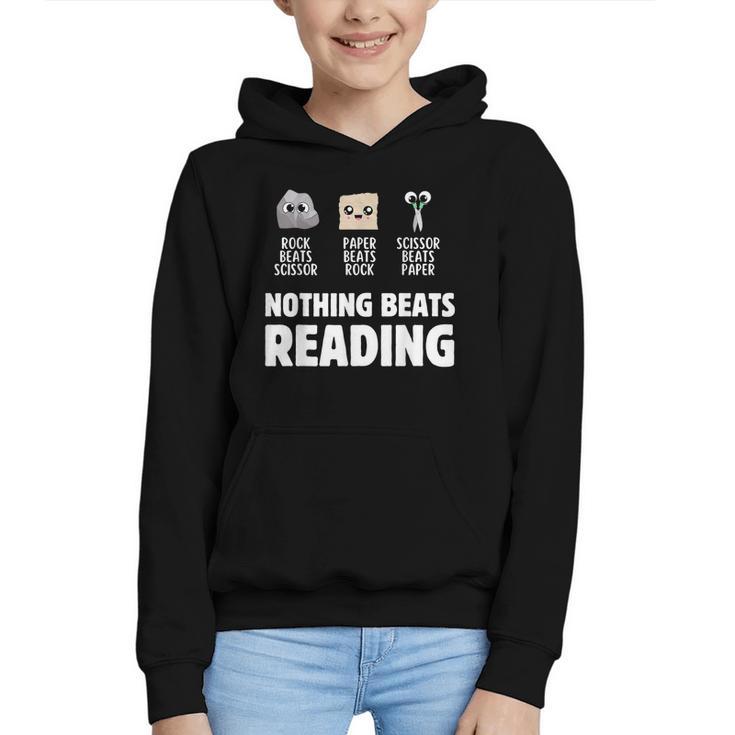 Nothing Beats Reading Librarian Book Bookworm Graphic Youth Hoodie