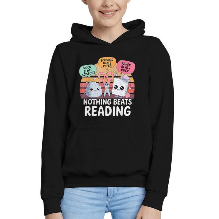 Nothing Beats Reading Rock Paper Scissors Books Lover Graphic Youth Hoodie