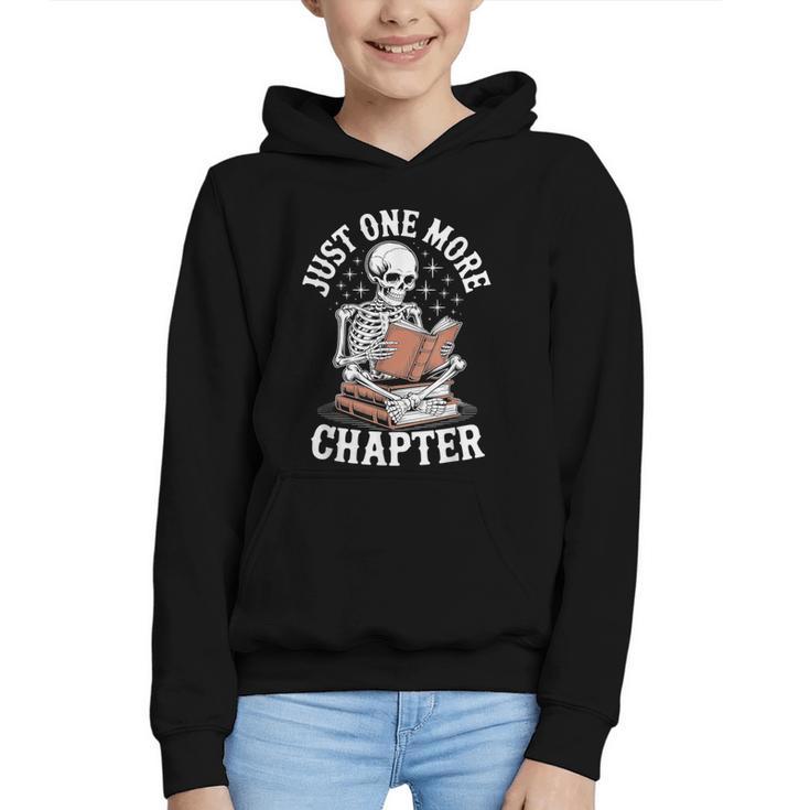 One More Chapter Skeleton Reading Books Lovers Readers Graphic Youth Hoodie