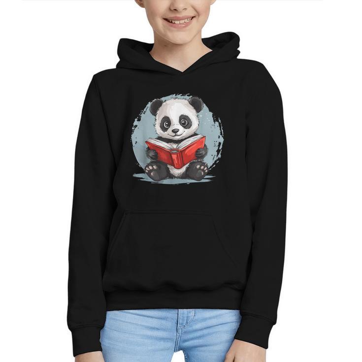 Panda With Book For Reading Enthusiasts Graphic Youth Hoodie
