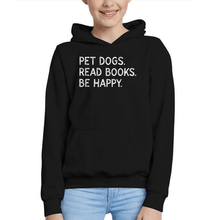 Pet Dogs Read Books Be Happy Graphic Youth Hoodie