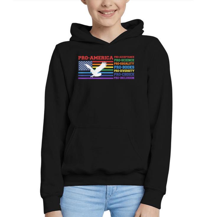 Pro America Pro Acceptance Pro Science Pro Equality Pro Book Graphic Youth Hoodie