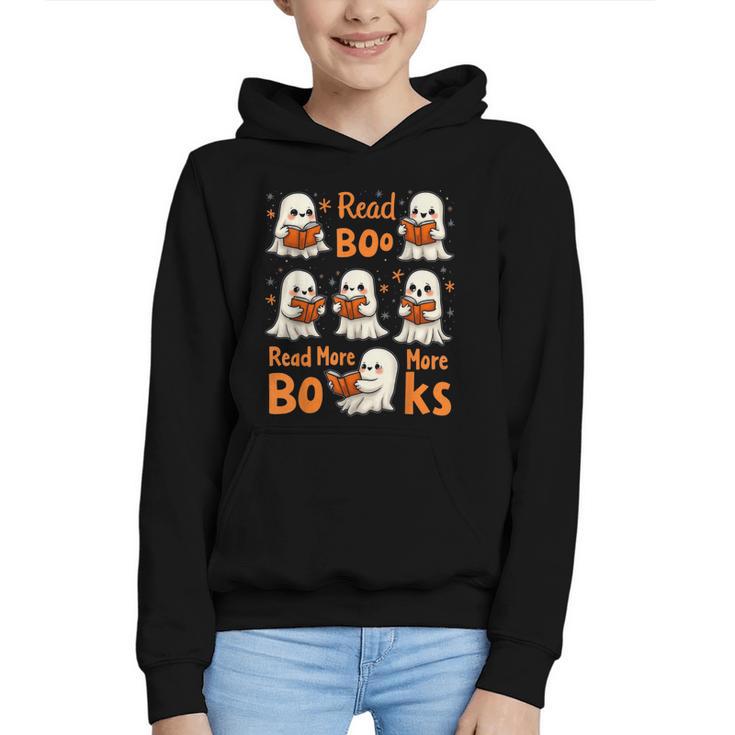 Read Boo KS Read More Bo KS Cute Ghost Reading Book Graphic Youth Hoodie