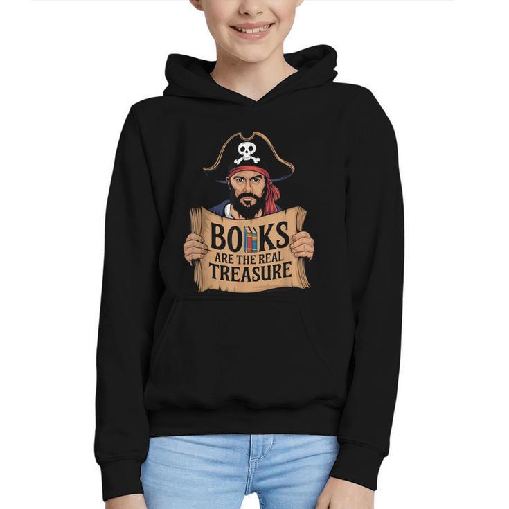 Read Book Reader Library Reading Librarian Pirate Bookworm Graphic Youth Hoodie