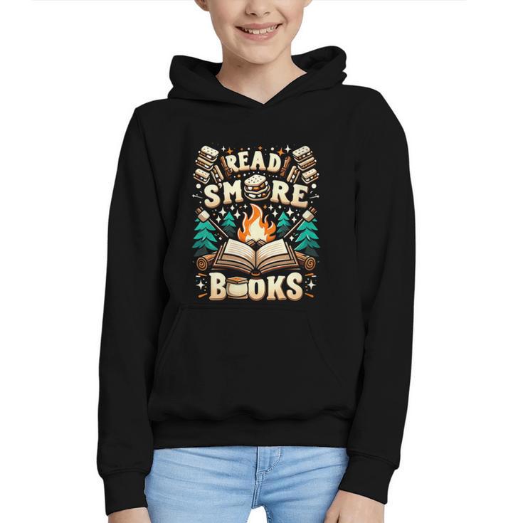 Read More Books Camping Outdoors Travel Campfire Smores Graphic Youth Hoodie
