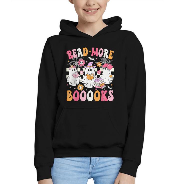 Read More Books Ghosts Reading Book Teacher Halloween Graphic Youth Hoodie