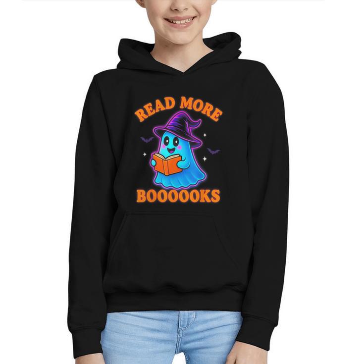Read More Books Halloween Book Cute Ghost Reading Teaching Graphic Youth Hoodie