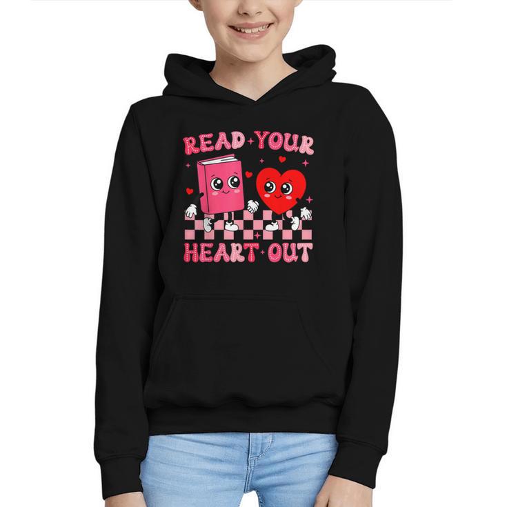 Read Your Heart Out Cute Reading Book Lover Graphic Youth Hoodie