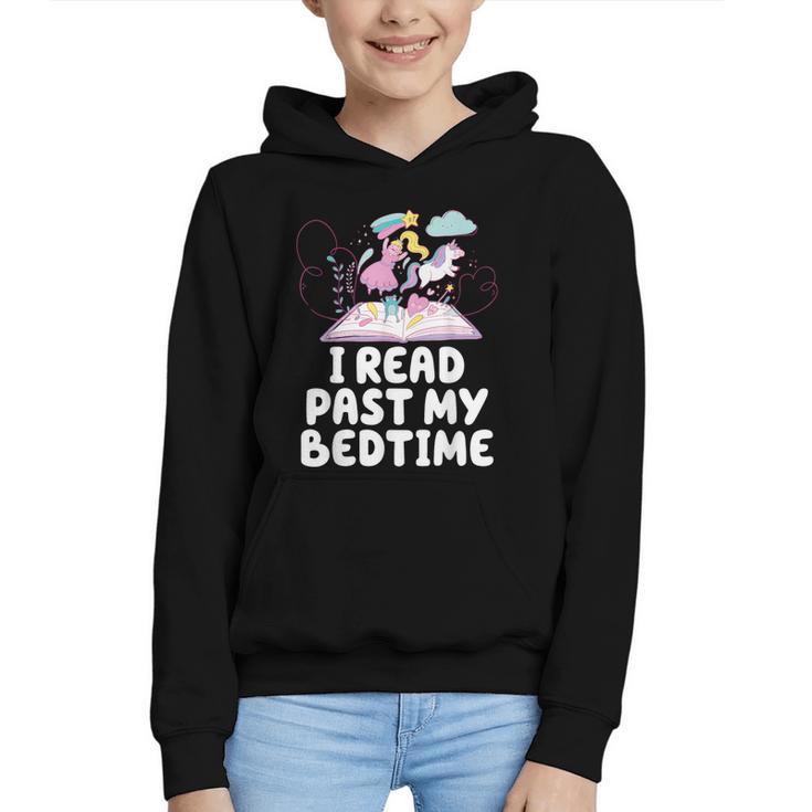 I Read Past My Bedtime Reading Unicorn Book Lover Graphic Youth Hoodie