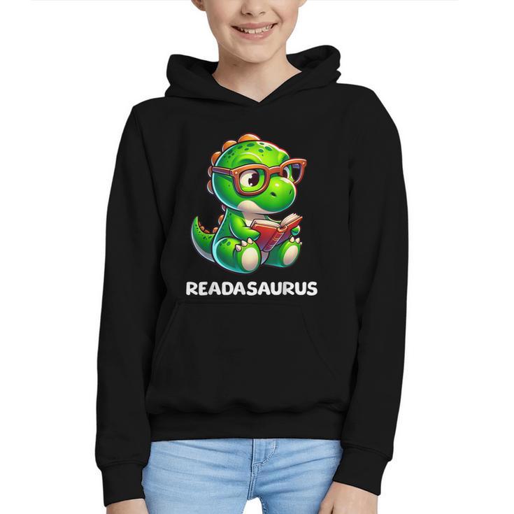 Readasaurus Reading Dinosaur Book Reader Bookworm Graphic Youth Hoodie