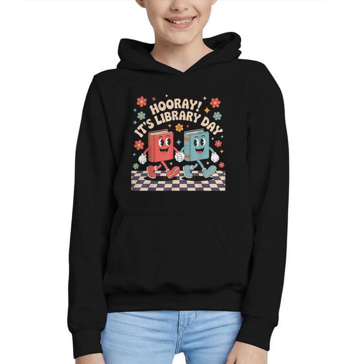 Reading Book Lover School Librarian Hooray It's Library Day Graphic Youth Hoodie