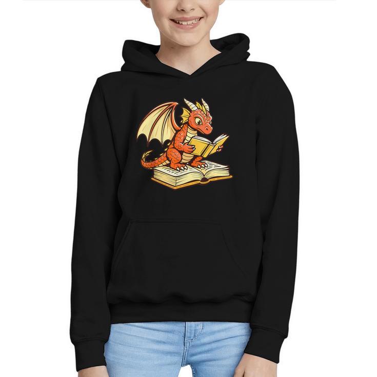 Reading Dragon Book Lover Bookworm Reader Graphic Youth Hoodie