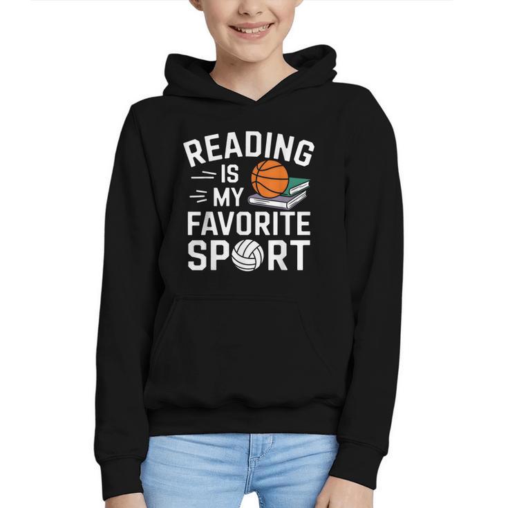 Reading Is My Favorite Sport Reading Book Lover Reader Graphic Youth Hoodie