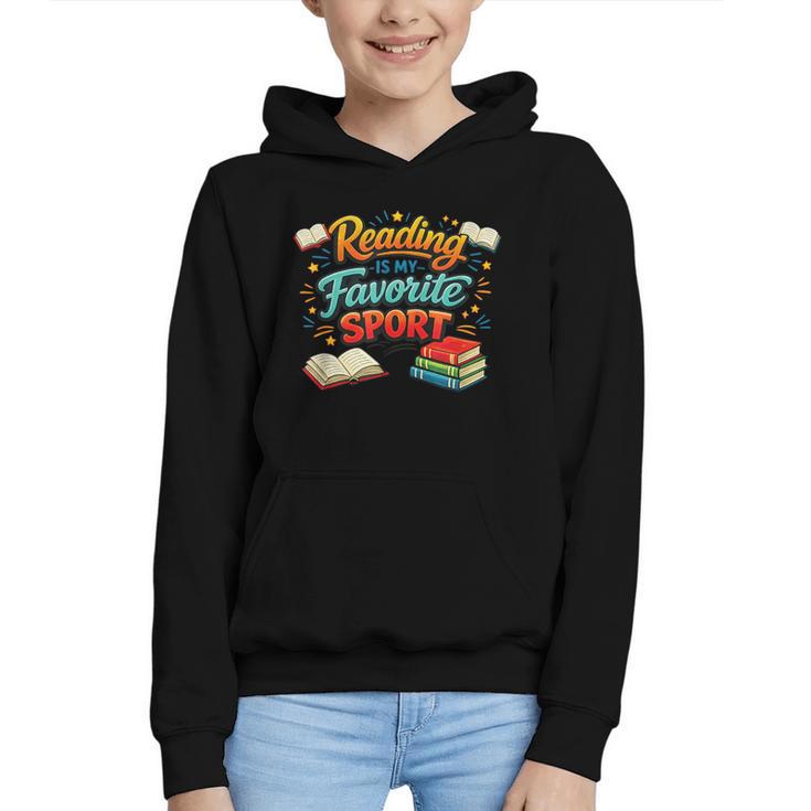 Reading Is My Favorite Sport Book Lover Graphic Youth Hoodie