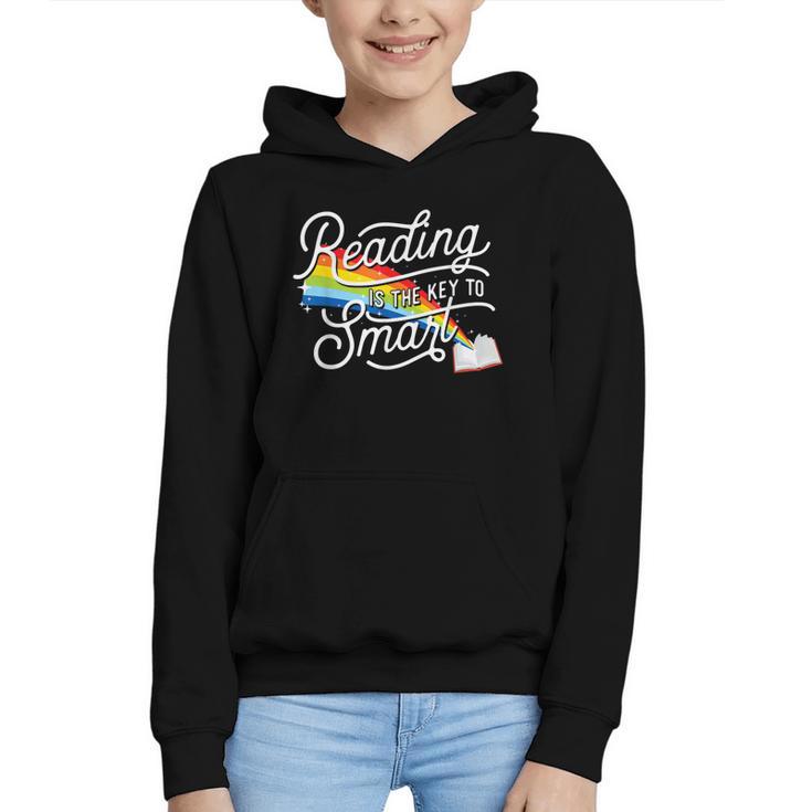 Reading Is The Key To Smart Book Lover Bookworm Reader Graphic Youth Hoodie