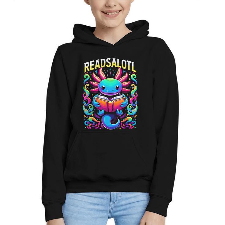 Readsalotl Axolotl Book Lovers Axolotls Graphic Youth Hoodie