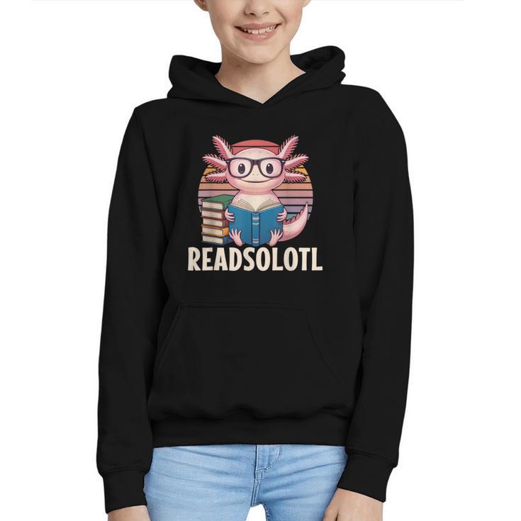 Readsolotl Axolotl Reading Book Lover Kawaii Bookworms Graphic Youth Hoodie