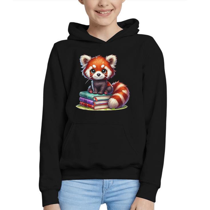 Red Panda Books Lover Reading Bookworm Graphic Youth Hoodie