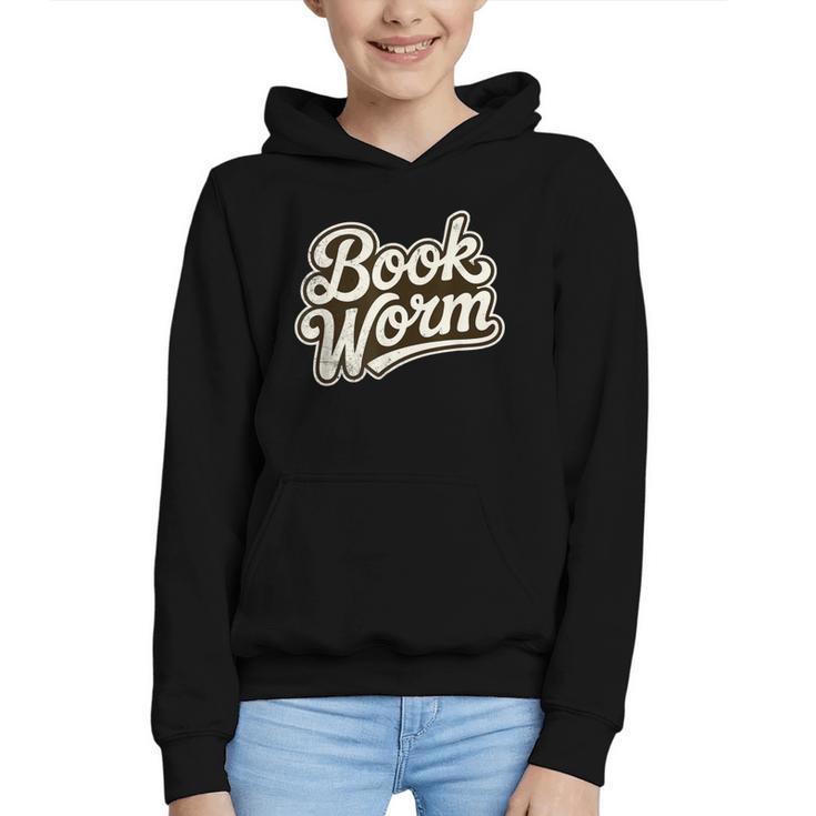 Retro Book Worm Reading For Book Lovers Graphic Youth Hoodie