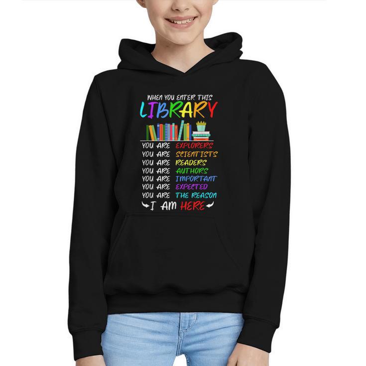 Retro Librarian Book Reader Library Book Reading Graphic Youth Hoodie