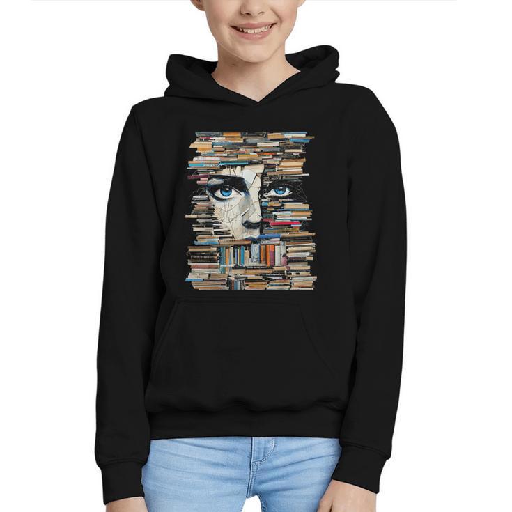 RtY Book Man Graphic Eyes Colorful Art Small Graphic Youth Hoodie